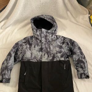 The Childrens Place boys/ girls Hooded 3 in 1 Winter Coat – Black & Gray tie-dye